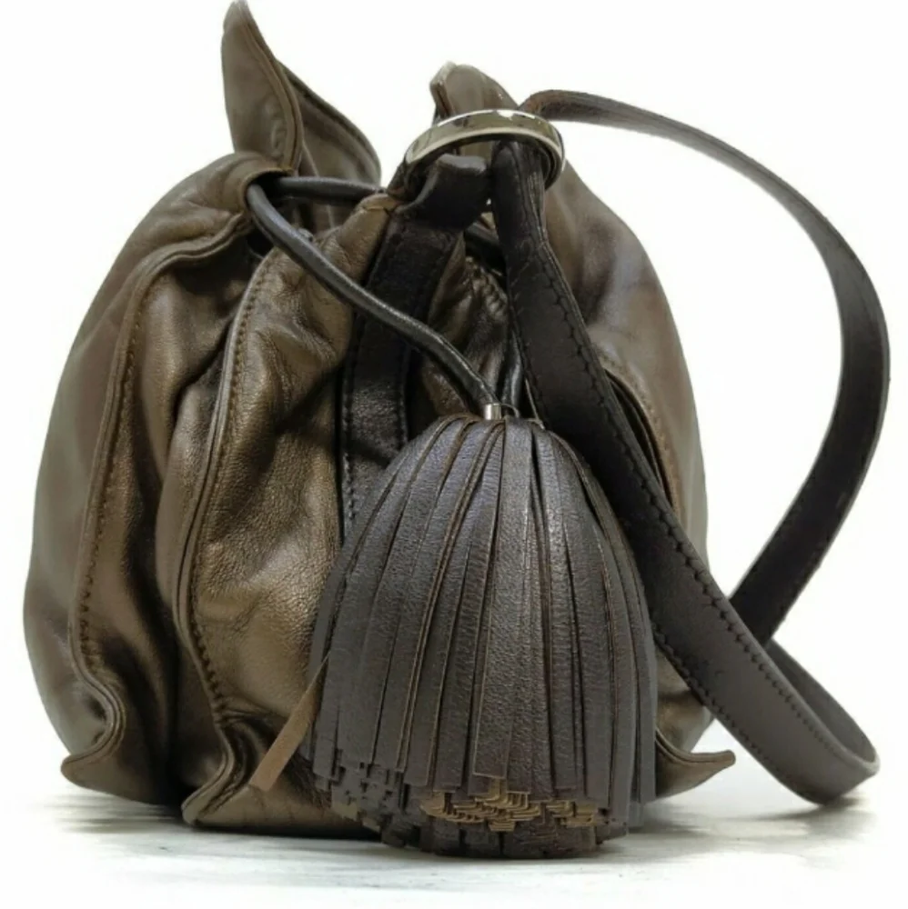 Loewe Flamenco Tassel Bronze Napa Leather Shoulder Bag